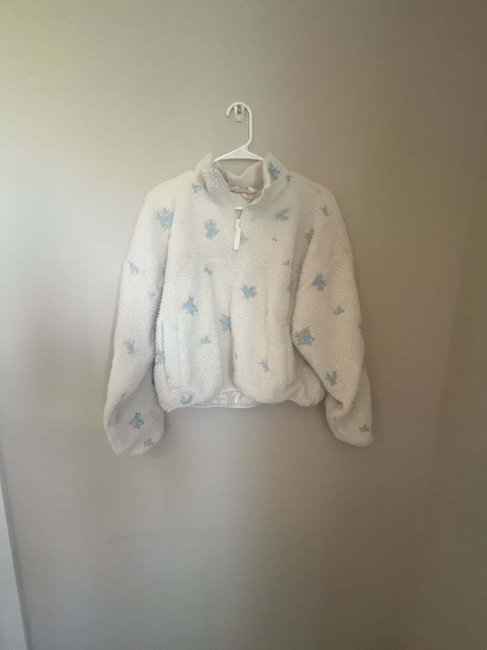 Sincerely Jules Floral Sherpa Quarter Zip Pullover Size L